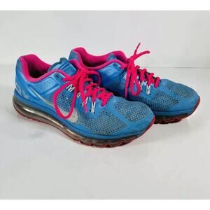 Nike Air Max 555753-402 8.5 Women’s Running Shoes Blue Silver And Pink